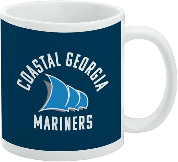 College of Coastal Georgia Mariners Logo Ceramic Coffee Mug, Novelty Gift Mugs for Coffee, Tea and Hot Drinks, 11oz, White
