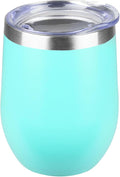 StarSpeed 12oz Wine Tumbler with lid, Stainless Steel Travel Mugs Stemless Double Wall Insulated Coffee Cup, Insulated Wine Glasses Travel Tumbler for Cold & Hot Drinks(Light Green, 1)