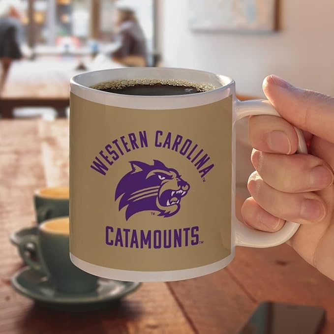 Western Carolina Catamounts Ceramic Coffee Mug, Novelty Gift Mugs for Coffee, Tea and Hot Drinks, 11oz, White