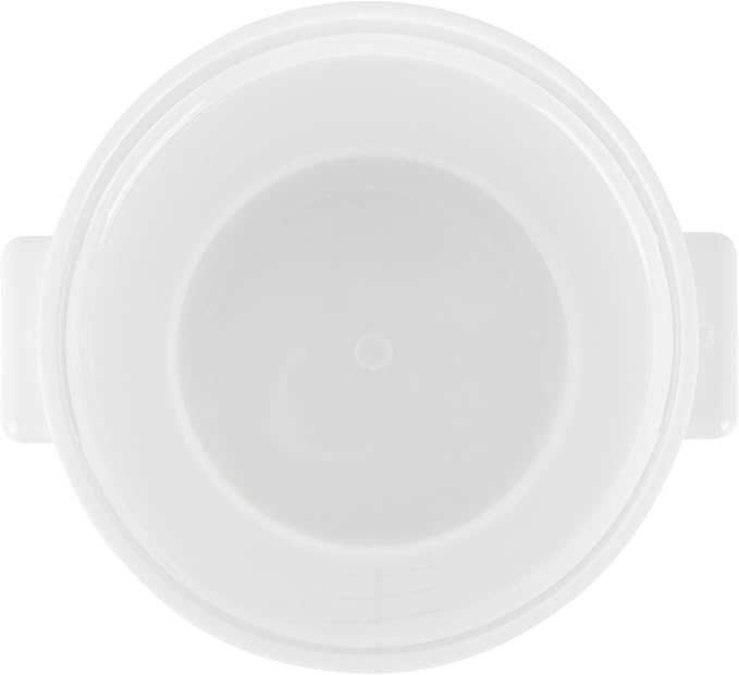 Restaurantware-Met Lux 4 Quart Food Storage Container, 1 White Storage Container - Lids Sold Separately, Red Volume Markers, Dishwashable Box, Side Handles, For Storing Foods
