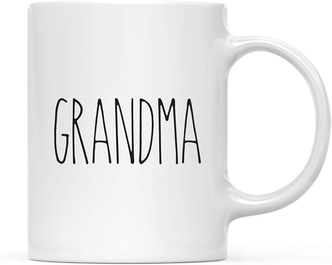 Andaz Press Simple Rustic Farmhouse Kitchen Decor 11oz. Ceramic Coffee Tea Mug Gift, Grandma, 1-Pack, Mother's Day Birthday Christmas Gift Ideas for Family, Friends