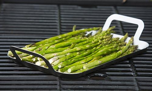 TableCraft BBQ137 Grilling Pan with Handles, Stainless Steel Tray for Outdoor Barbecues, Use on Gas or Charcoal Grills, Even Heat Distribution, 13.5 Inch, Silver