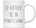 Andaz Press U.S. State 11oz. Coffee Mug Gift, I'd Rather Be in Pennsylvania, 1-Pack, Long Distance College Going Away Study Abroad Birthday Christmas Gifts