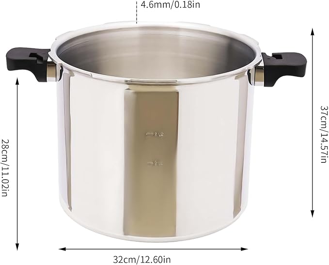 23Qt Pressure Cooker, Thickened Explosion Proof Pressure Cooker with Pressure Limiting Valve for Kitchen, Apartment Living, Camping, Motor Homes, Hotels, Uniform Heating, 90Kpa, Silver
