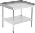 36x24x30 in Stainless Steel Equipment Grill Stand Table 400 LBS Capacity NSF Certified with Adjustable Legs, 2 in Edge Baffle, for Hotel, Home, Commercial Restaurant Kitchen