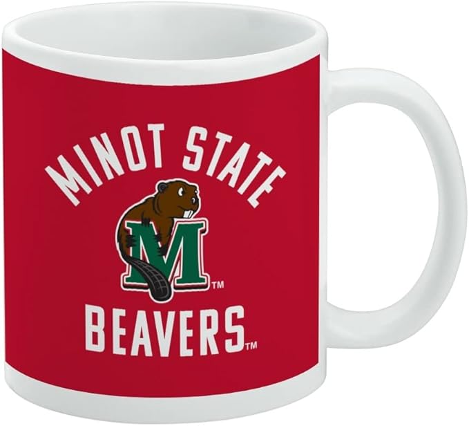 Minot State University Beavers Ceramic Coffee Mug, Novelty Gift Mugs for Coffee, Tea and Hot Drinks, 11oz, White