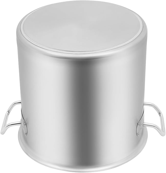 Large Stock Pot with Lid, Stainless Steel Cookware Stockpot, 22.2 Quart Heavy Duty Soup Pot with 2 Handles, All Stoves Compatible, Fast and Uniform Heating