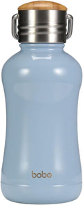 YOHKOH Mini Insulated Water Bottle With Bamboo Lid - 8.8oz Small Vacuum Insulated Water Bottle for Women Kids, 12 Hrs Hot & 24 Hrs Cold Stainless Steel Thermos Leak-Proof BPA-Free (8.8oz,Blue)