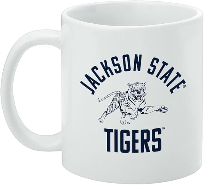 Jackson State University Tigers Ceramic Coffee Mug, Novelty Gift Mugs for Coffee, Tea and Hot Drinks, 11oz, White