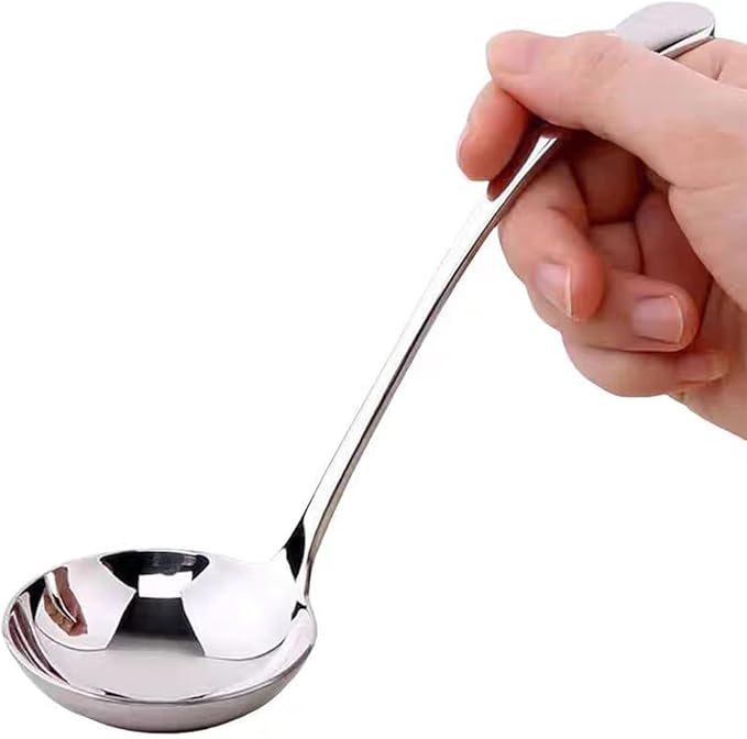 Small Ladle 18/10 Stainless Steel Sauce Ladle for Spooning Sauces or Gravies, 7.9 Inch 1 Pack (Color:Silver)