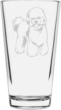 Bichon Frise Custom Personalized Dog Themed Etched All Purpose 16oz Pint Glass