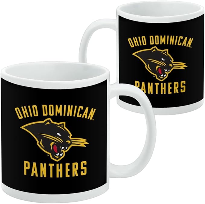 Ohio Dominican University Panthers Logo Ceramic Coffee Mug, Novelty Gift Mugs for Coffee, Tea and Hot Drinks, 11oz, White