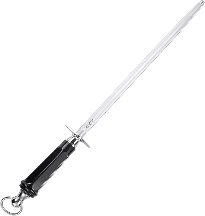 Honing Steel Professional Knife Sharpeners,10 inch Sharpening Steel Honing Rod,High Carbon Sharpening Rod, Fine Lines, High hardness,Wear Resistant, knife sharpening
