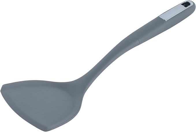 Restaurantware Silicone Utensil Set Pack of 1 Non-Slip Handle 6-Piece Kitchen Tool Set, Heat-Resistant Dishwasher-Friendly Cooking Accessories, Durable Gray Cooking Utensils