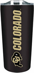 Campus Colors NCAA Stainless Steel Tumbler perfect for Gameday - 18 oz - Double Walled - Keeps Drinks Perfectly Insulated (Colorado Buffaloes - Black)