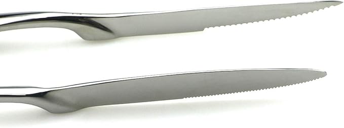 JASHII 18/10 Stainless Steel 8 Piece Mirror Polished Silver Steak Knife Silverware Utensil Set