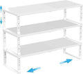 Expandable Spice Rack Organizion for Kitchen Cabinet, Seasoning,Bathroom Organizer Display Shelf, Stackable Multi-Purpose Shelves.Easy-to-Install（3Packs/White,Large