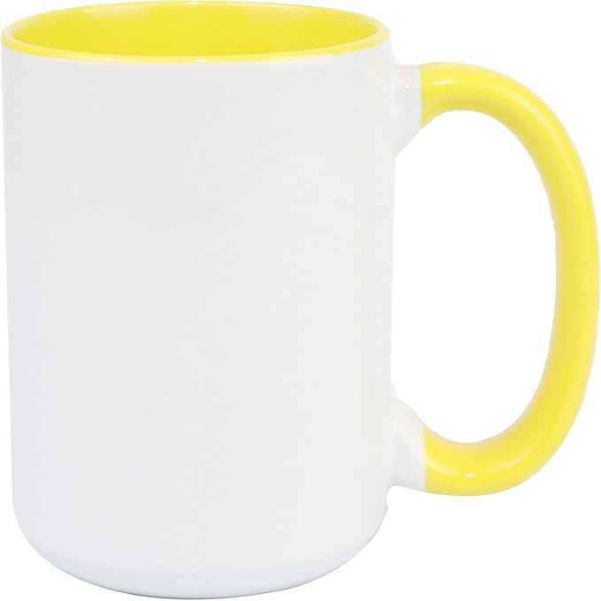 Ceramic 15oz Sublimation Coffee Mug, 6 Assorted Colors Option #1, Case of 12