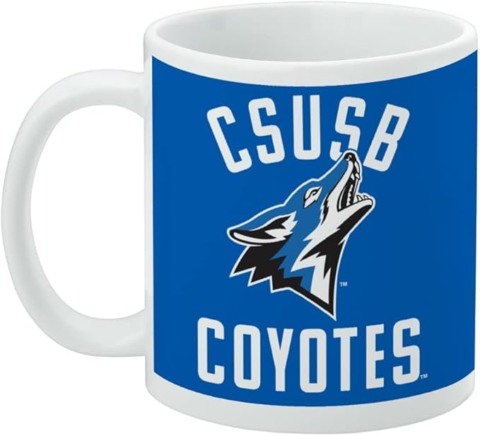 California State University San Bernardino Coyotes Logo Ceramic Coffee Mug, Novelty Gift Mugs for Coffee, Tea and Hot Drinks, 11oz, White