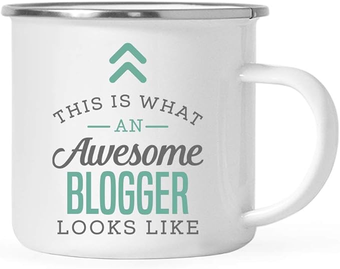 Andaz Press 11oz. Stainless Steel Campfire Coffee Mug, This is What an Awesome Blogger Looks Like, 1-Pack, Birthday Gift Ideas for Coworker Him Her, Includes Gift Box
