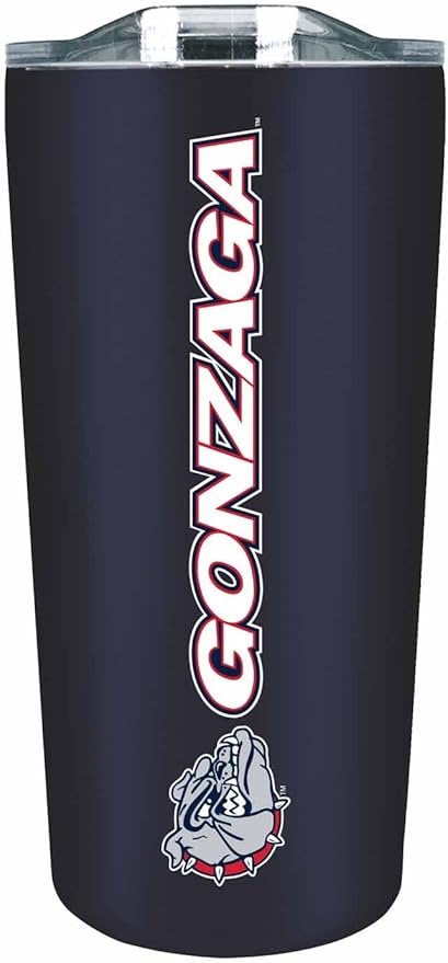 Campus Colors NCAA Stainless Steel Tumbler perfect for Gameday - 18 oz - Double Walled - Keeps Drinks Perfectly Insulated (Gonzaga Bulldogs - Navy)