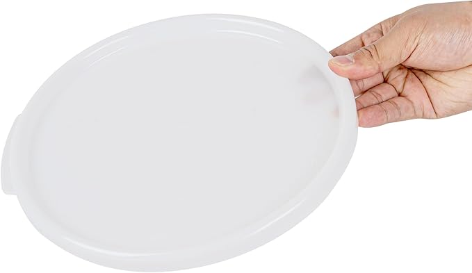 Restaurantware-LIDS ONLY: Met Lux Food Container Lids, 10 Round Covers For Storage Containers - Containers Sold Separately, With Pull-Corner Tab, White Plastic Lid, Dishwashable, Freezable