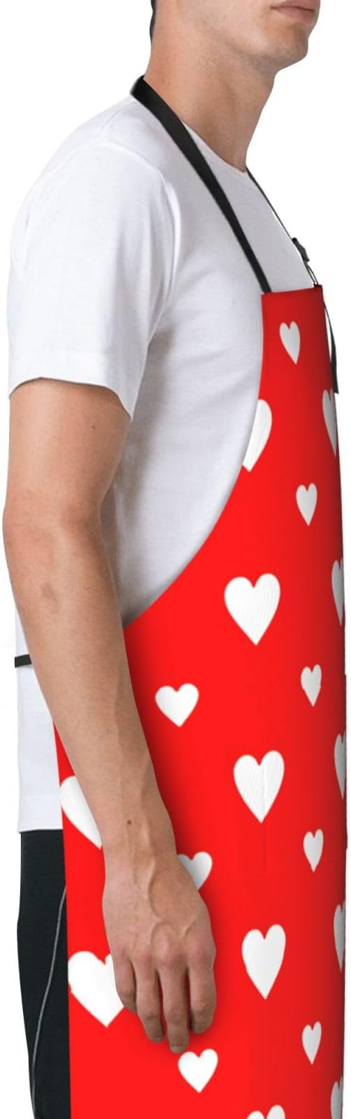 Apron for Women Men Hearts Aprons With Pockets Adjustable Washable Aprons for Cooking Baking Kitchen