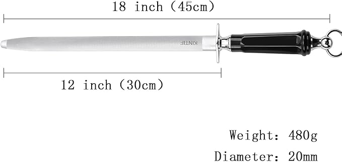 Honing Steel Professional Knife Sharpeners,12 inch Sharpening Steel Honing Rod,High Carbon Sharpening Rod, Fine Lines, High hardness, Wear Resistant, knife sharpening