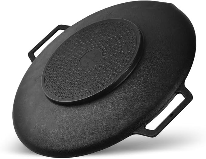 Korean BBQ 1 IH Griddle Grill Pan with Bag, Nonstick Coating, All Stove(Gas, Electric & Induction), Indoor Outdoor Griddle(12in)