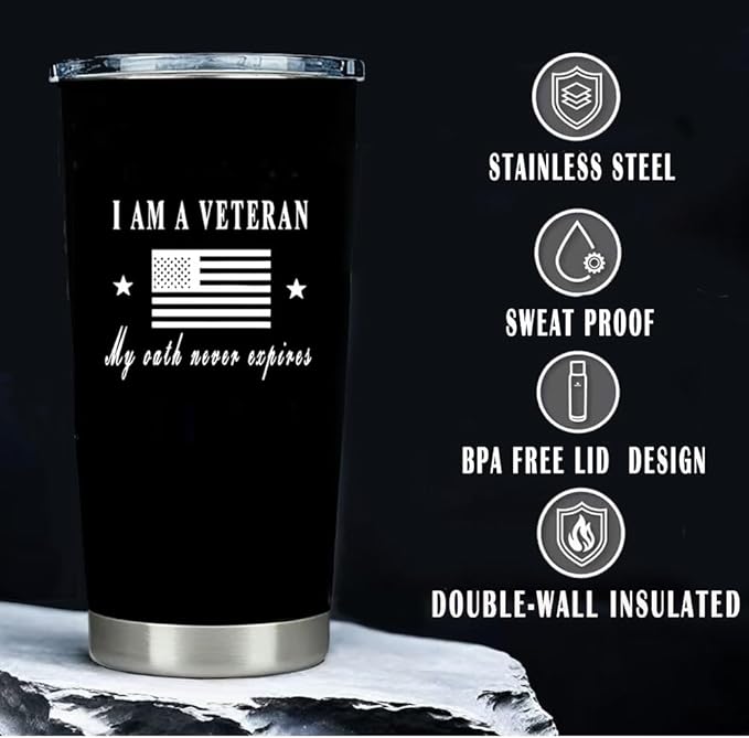 Army Insulated Tumbler with Challenge Souvenir,Great Engraved Gifts for Army Heroes!Veterans Day Gifts
