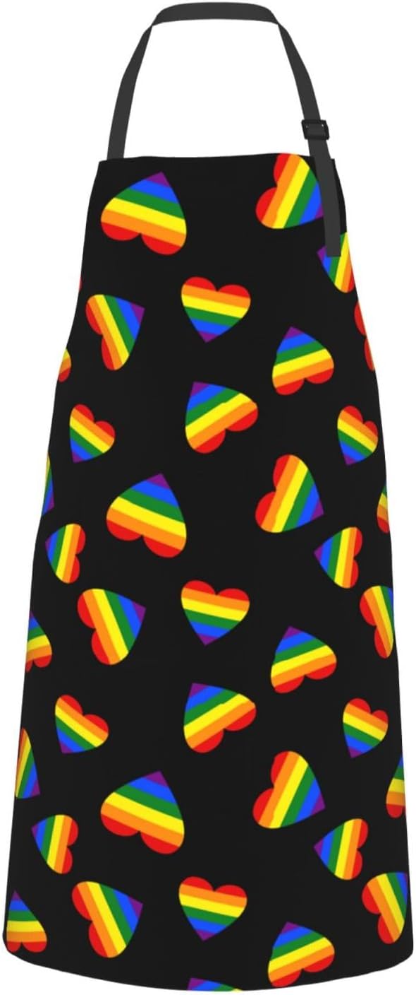 LGBT Aprons Gay Aprons with Pockets and Adjustable Rainbow Apron for Gardening Cooking Kitchen