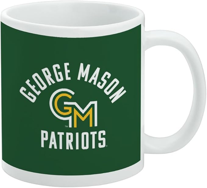 George Mason University Patriots Logo Ceramic Coffee Mug, Novelty Gift Mugs for Coffee, Tea and Hot Drinks, 11oz, White