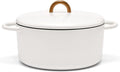 Great Jones Dutch Baby Dutch Oven with Lid (Salt, 3.5-Quart) | Enameled Cast Iron, Round Shape | Safe for Stovetops & Ovens up to 500°F | Space-Saving & Dishwasher-Friendly | Small-Batch Cooking