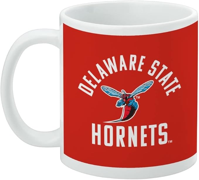 Delaware State University Hornets Logo Ceramic Coffee Mug, Novelty Gift Mugs for Coffee, Tea and Hot Drinks, 11oz, White