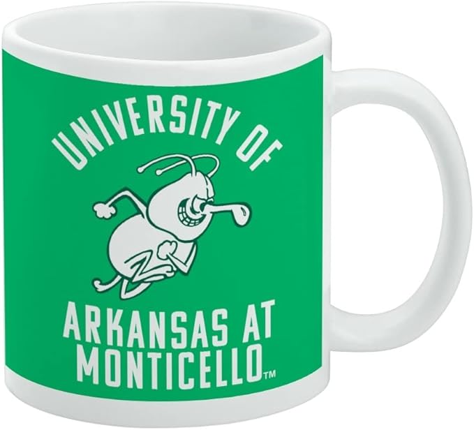 University of Arkansas at Monticello Bull Weevil Logo Ceramic Coffee Mug, Novelty Gift Mugs for Coffee, Tea and Hot Drinks, 11oz, White