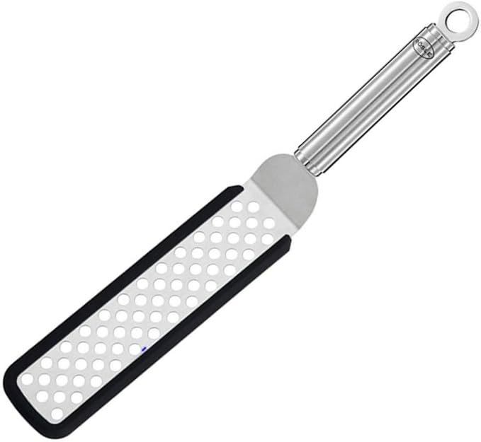 Rösle Stainless Steel Angled Spatula, 12.6-inches, Long Perforated