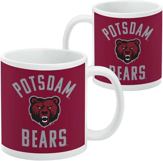 State University of New York at Potsdam Bears Logo Ceramic Coffee Mug, Novelty Gift Mugs for Coffee, Tea and Hot Drinks, 11oz, White