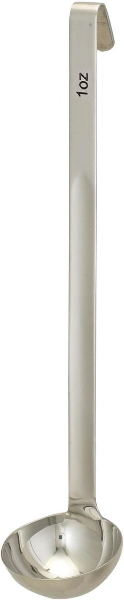 HIC Kitchen Single-Piece Stainless Steel Ladle, 18/8 Stainless Steel, 1-Ounce Capacity