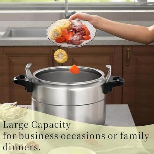 AUNMAS Pressure Cooker, Explosion Proof Can Cooker with Double Bottom Stovetop Pressure Cooker for Gas Stove Induction Cooker (3L)