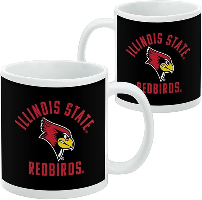 Illinois State Redbirds Ceramic Coffee Mug, Novelty Gift Mugs for Coffee, Tea and Hot Drinks, 11oz, White