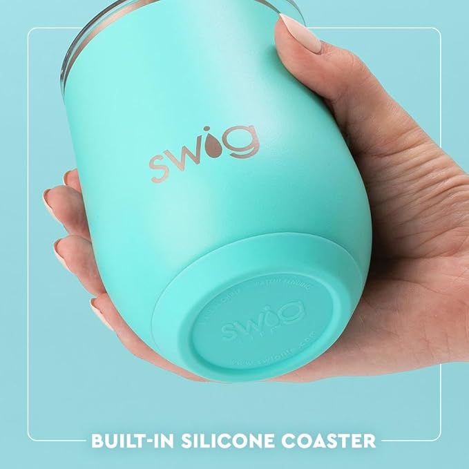 Swig Life 12oz Wine Tumbler with Lid, Stainless Steel, Dishwasher Safe, Portable, Triple Insulated Wine Tumbler (Teacher Life)