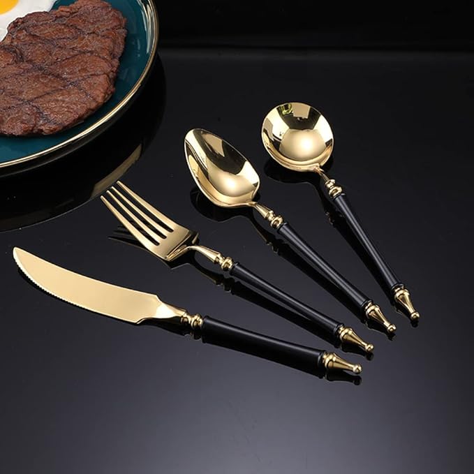 Silverware Set for 6 Modern 30 Piece Flatware Cutlery Utensils Set Durable 18/10 Stainless Steel Include Knives Forks and Spoons Tableware Set for Home Kitchen Wedding Mirror Polished