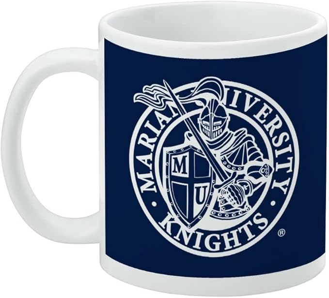 Marian University Knights Logo Ceramic Coffee Mug, Novelty Gift Mugs for Coffee, Tea and Hot Drinks, 11oz, White