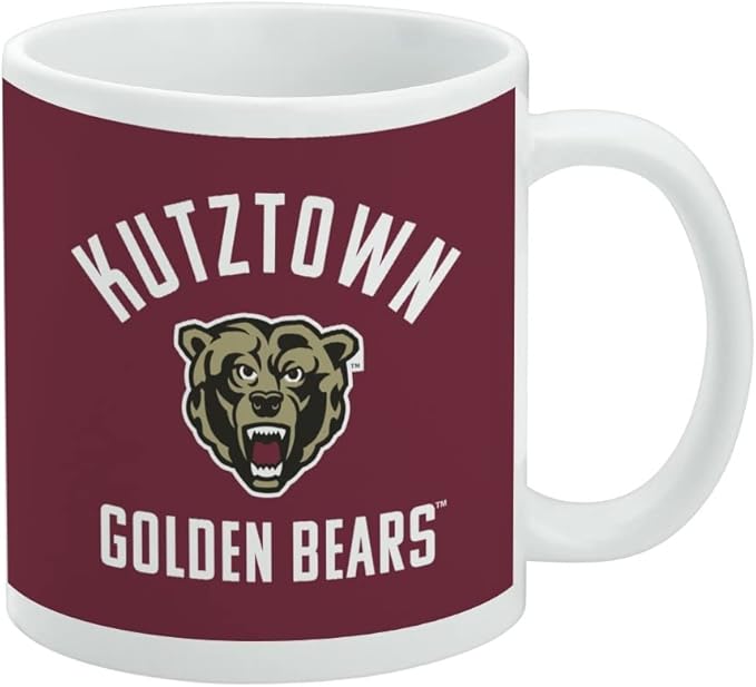 Kutztown Bear Ceramic Coffee Mug, Novelty Gift Mugs for Coffee, Tea and Hot Drinks, 11oz, White