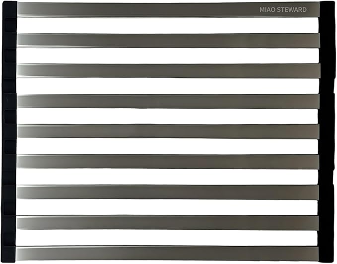 Kitchen Sink Drying Rrack， Stainless Steel Bowl Holder ，Foldable and Non-Slip Suitable for Kitchen Countertops Multipurpose Sink Drying Rack (19.69×12.8IN)
