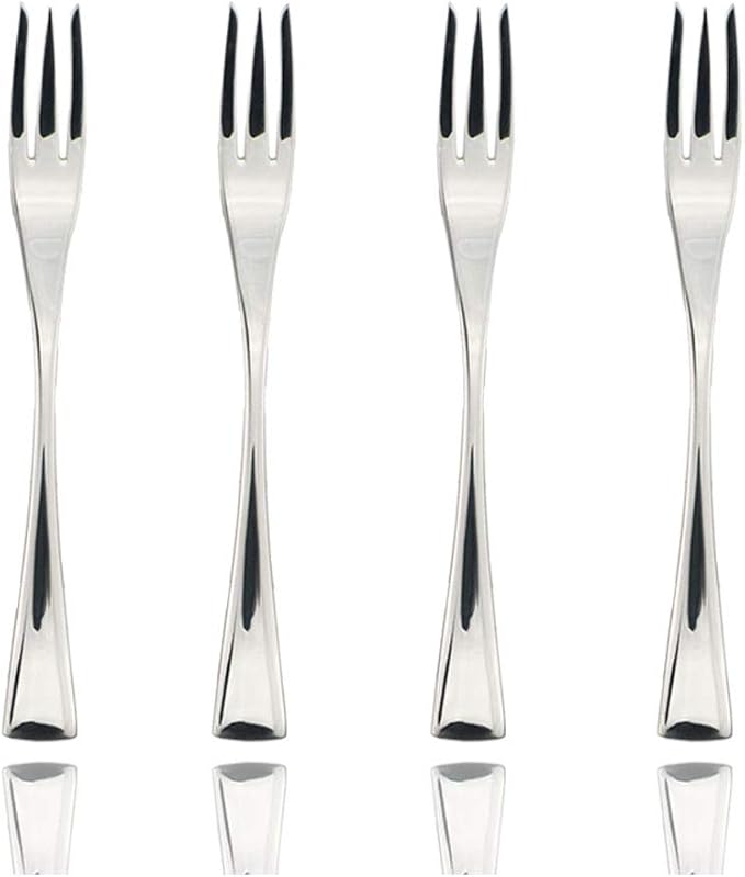JASHII 18/10 Stainless Steel 4 Piece Mirror Polished Silver Fish Fork Silverware Server Utensil Set