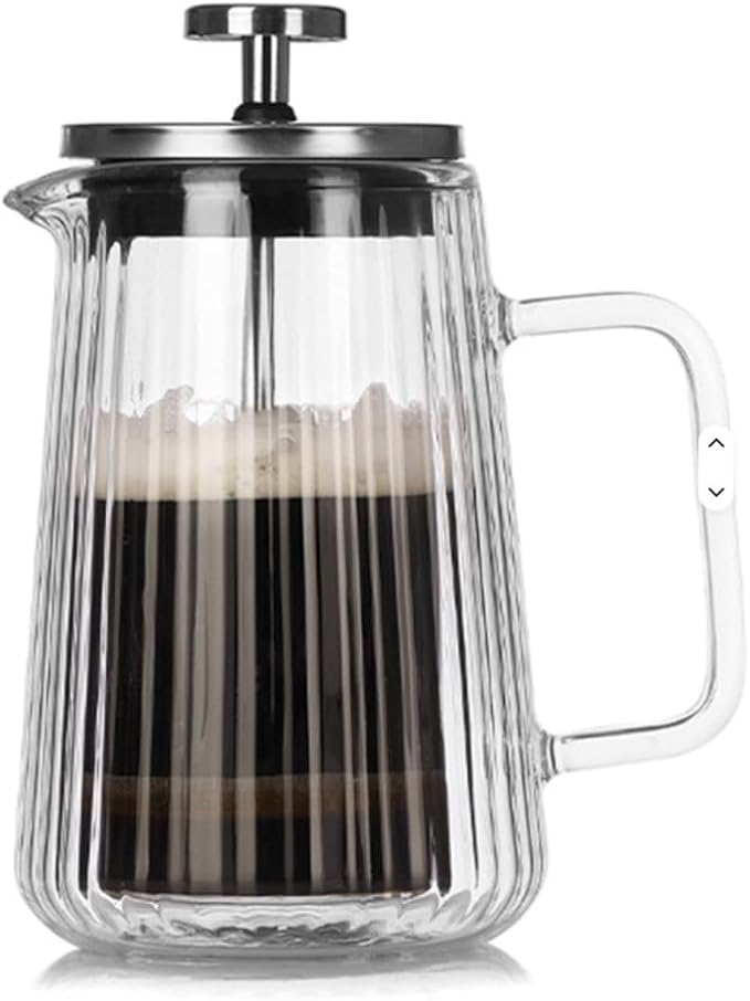 French Press Coffee Maker 650ml/22oz & 7-Piece Grey Silicone Utensil Set with Bamboo Holder – An Exquisite Culinary Ensemble for Coffee Enthusiasts and Culinary Artisans