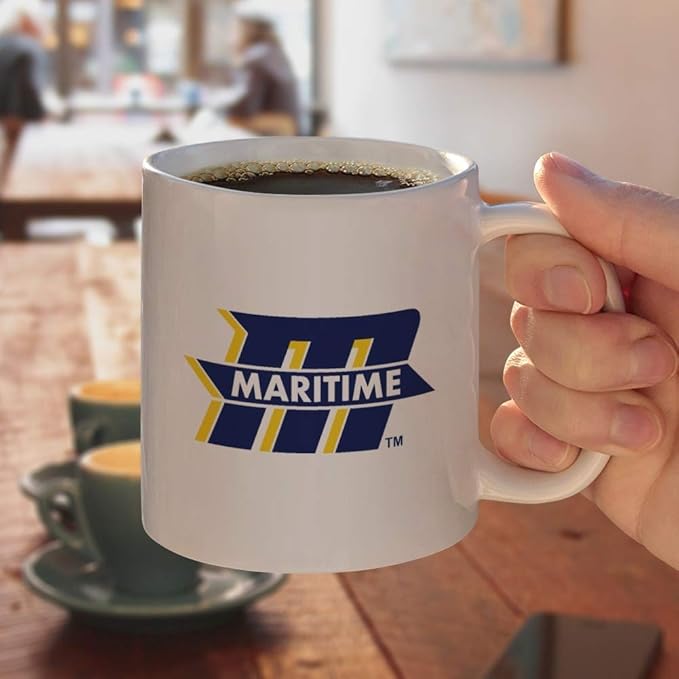 Massachusetts Maritime Academy Logo Ceramic Coffee Mug, Novelty Gift Mugs for Coffee, Tea and Hot Drinks, 11oz, White