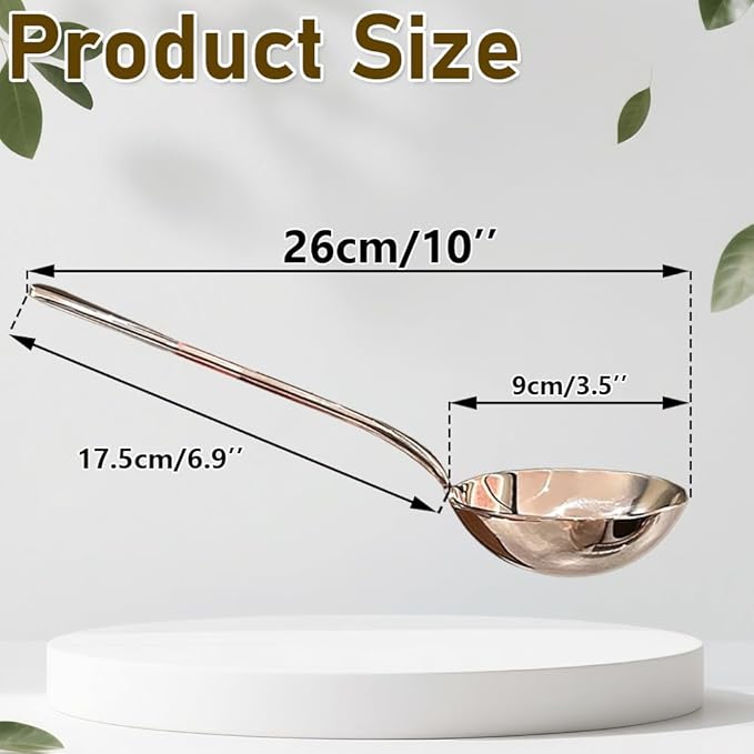Thick Heavy ladle,18/10 Stainless Steel Scoop spoon for flour,soybeans,stews,and other liquid dishes 10 inch 1Pack