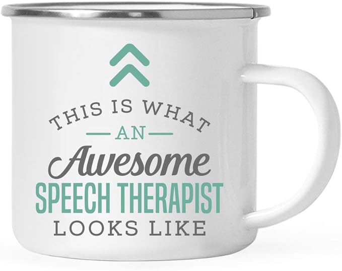 Andaz Press 11oz. Stainless Steel Campfire Coffee Mug Gift, This is What an Awesome Speech Therapist Looks Like, 1-Pack, Birthday Gift Ideas Coworker Him Her, Includes Gift Box